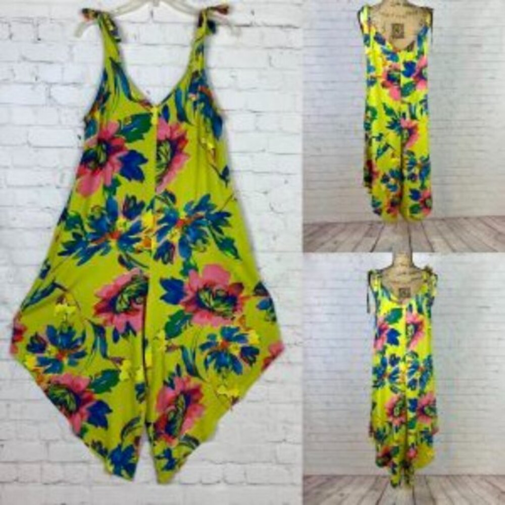 Ivy Street Big Flower Print Harem Jumpsuit